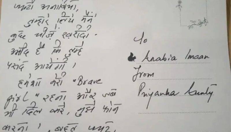 priyanka gandhi wrote letter to six year old girl