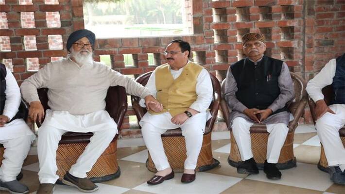 Efforts to strengthen NDA in Punjab,Nadda met Prakash Badal's ancestral village KPM Efforts to strengthen NDA in Punjab,Nadda met Prakash Badal's ancestral village KPM