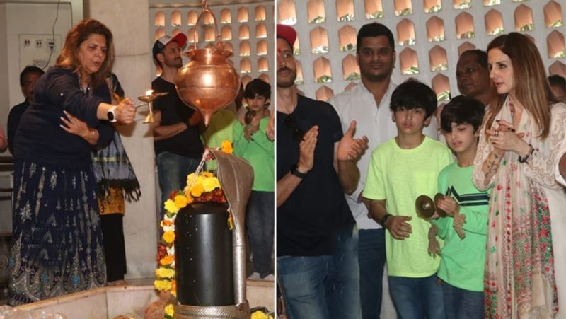 মহাদেবকে নিষ্ঠাভরে আরতি করছেনস হৃত্বিকের পরিবার।