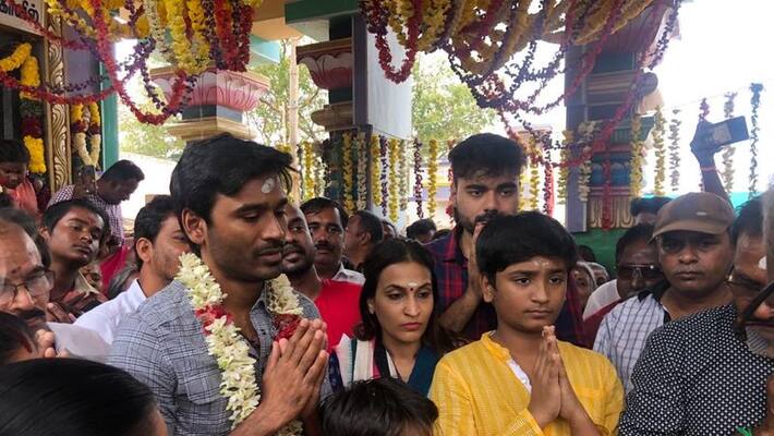 Actor Dhanush Visit His Theni Family Temple For Maha Shivaratri Pooja Actor Dhanush Visit His Theni Family Temple For Maha Shivaratri Pooja