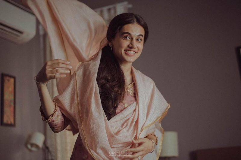 Taapsee look in butterfly dress