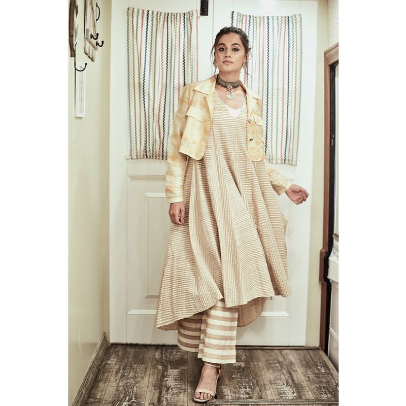 Taapsee look in butterfly dress
