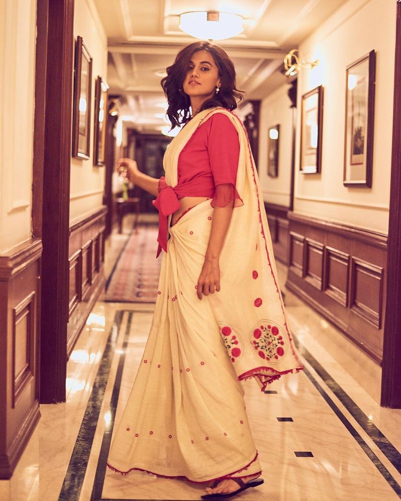 Taapsee look in butterfly dress