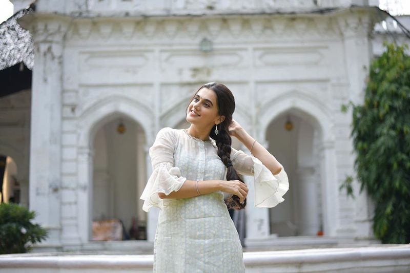 Taapsee look in butterfly dress