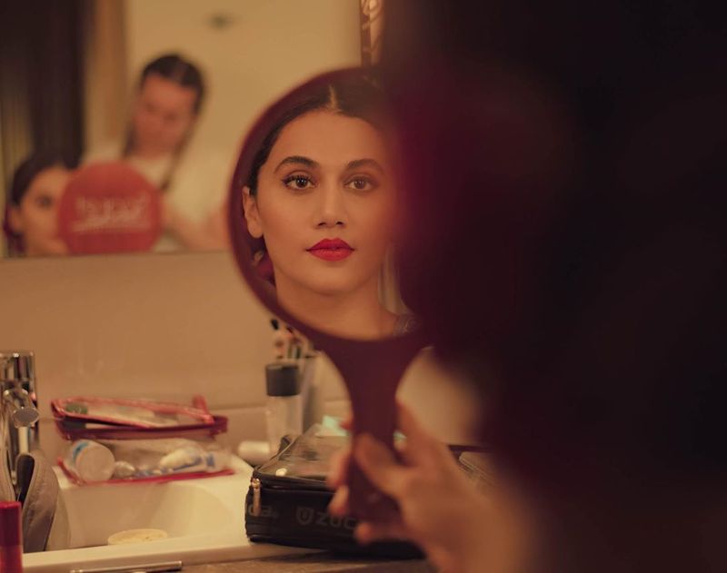 Taapsee look in butterfly dress