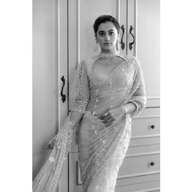 Taapsee look in butterfly dress