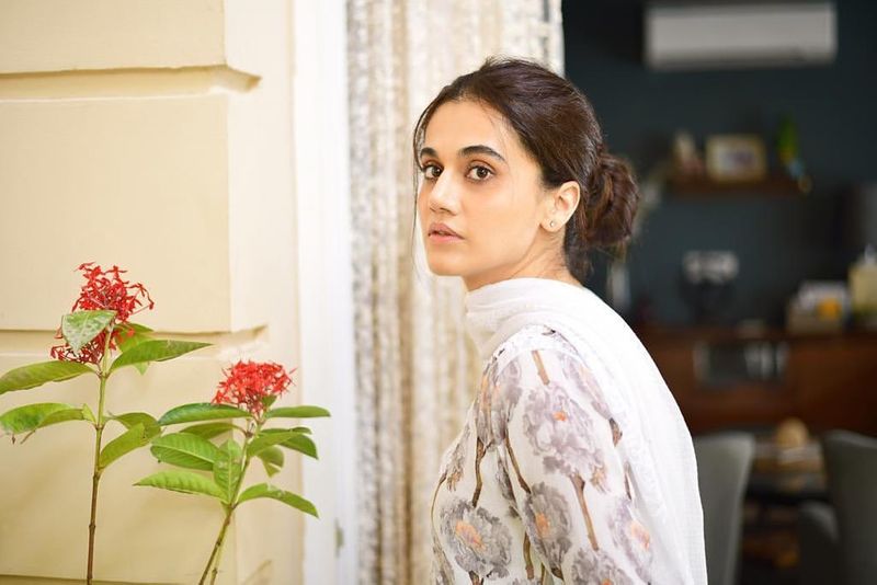 Taapsee look in butterfly dress