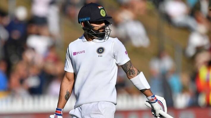Once again Virat fails to handle Kiwi pace attack, this time went plumb infront Once again Virat fails to handle Kiwi pace attack, this time went plumb infront