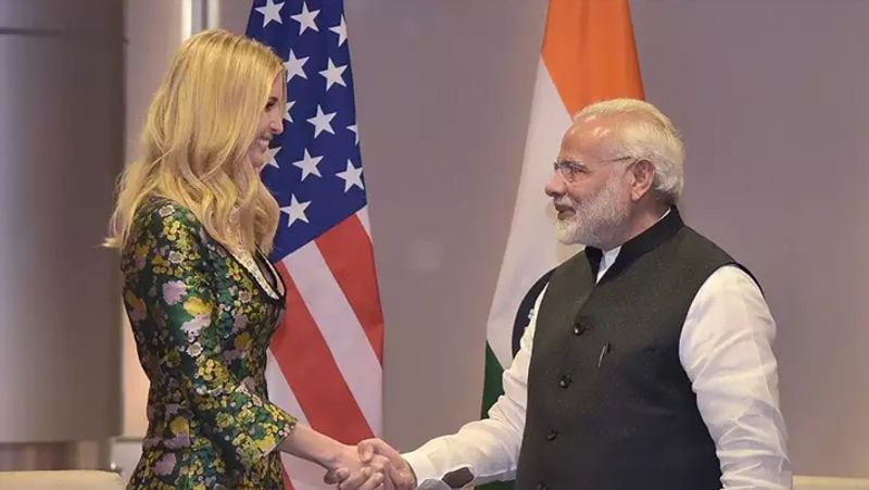 इवांका के अमेरिका लौटने के बाद भारतीय प्रधानमंत्री नरेन्द्र मोदी ने अमेरिका का दौरा किया। जहां डोनाल्ड ट्रंप ने उनके साथ मंच भी साझा किया।