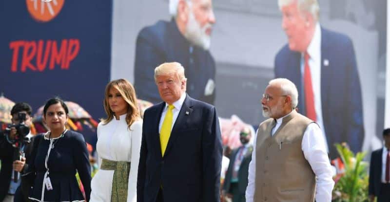 american president trump siting in sabarmathy ashram - with trump