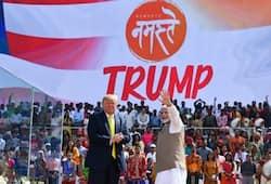 Donald Trump in India US President makes special mention Sachin Tendulkar Virat Kohli Motera Stadium