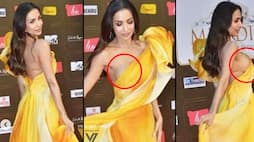 Malaika Arora suffers oops moment in this one-shoulder thigh-slit satin gown
