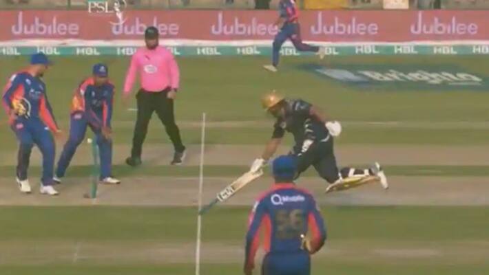azam khan finishes his run with inverted bat video viral in social medias azam khan finishes his run with inverted bat video viral in social medias