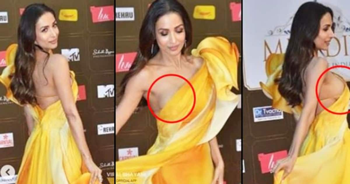 Oops moment: Malaika Arora in one-shoulder thigh-slit satin gown