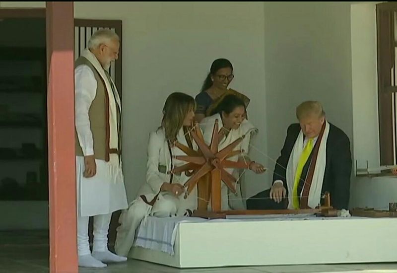 Donald Trump In Sabarmati Ashram In Ahmedabad