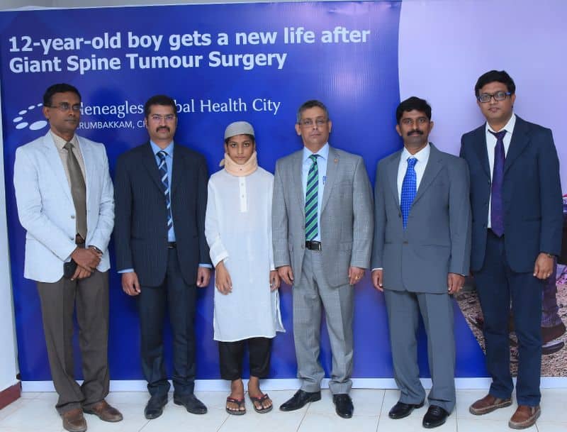 Successful giant spine tumour surgery performed on a 12-year-old boy from Bangladesh