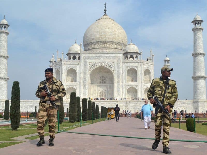 राष्ट्रपति ट्रंप के लिए ताजमहल में अभूतपूर्व सुरक्षा के इंतजाम किए गए थे।