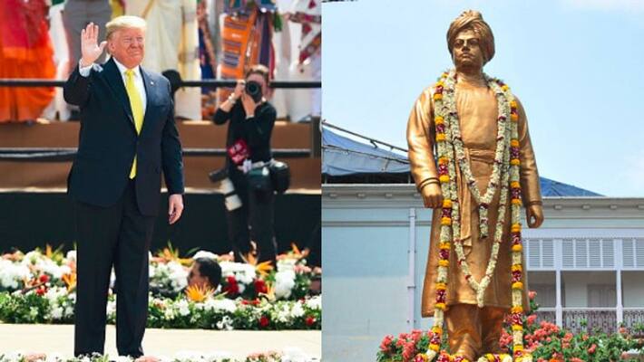 At Namaste Trump, US president quotes Swami Vivekananda, mentions Vedas At Namaste Trump, US president quotes Swami Vivekananda, mentions Vedas