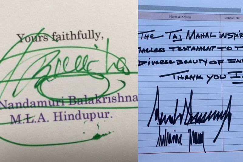 Balakrishna and Donald Trump signatures viral in social media