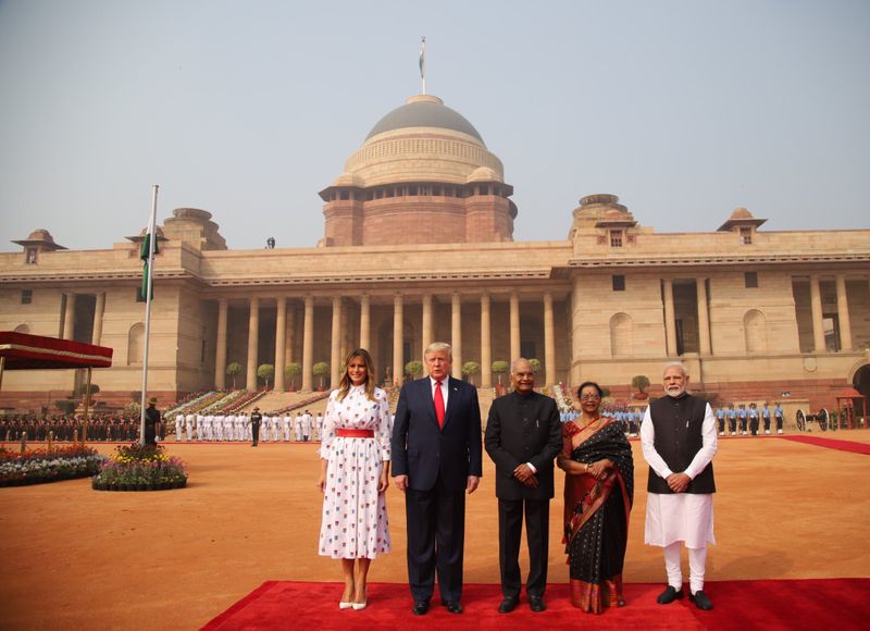 राष्ट्रपति ट्रम्प, राष्ट्रपति कोविंद और पीएम मोदी।