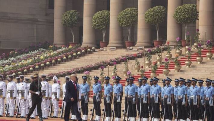 US president trump received ceremonial reception US president trump received ceremonial reception