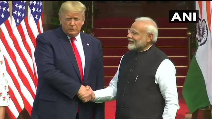 Trumps reach Hyderabad House for talks with PM Modi Trumps reach Hyderabad House for talks with PM Modi