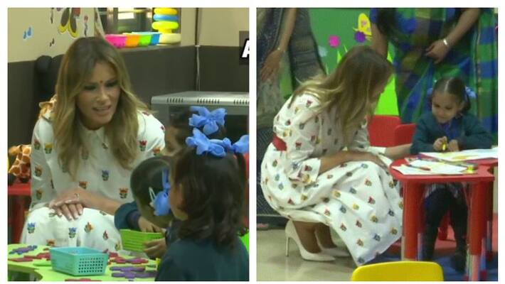 US First Lady Melania Trump arrives at govt school to attend 'Happiness Class' US First Lady Melania Trump arrives at govt school to attend 'Happiness Class'