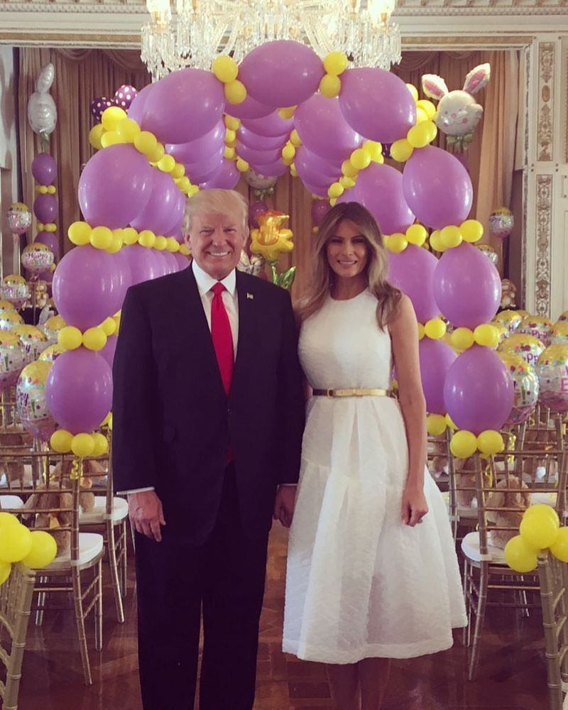 American President Donald Trump With Wife Melania Tour Visit Photos