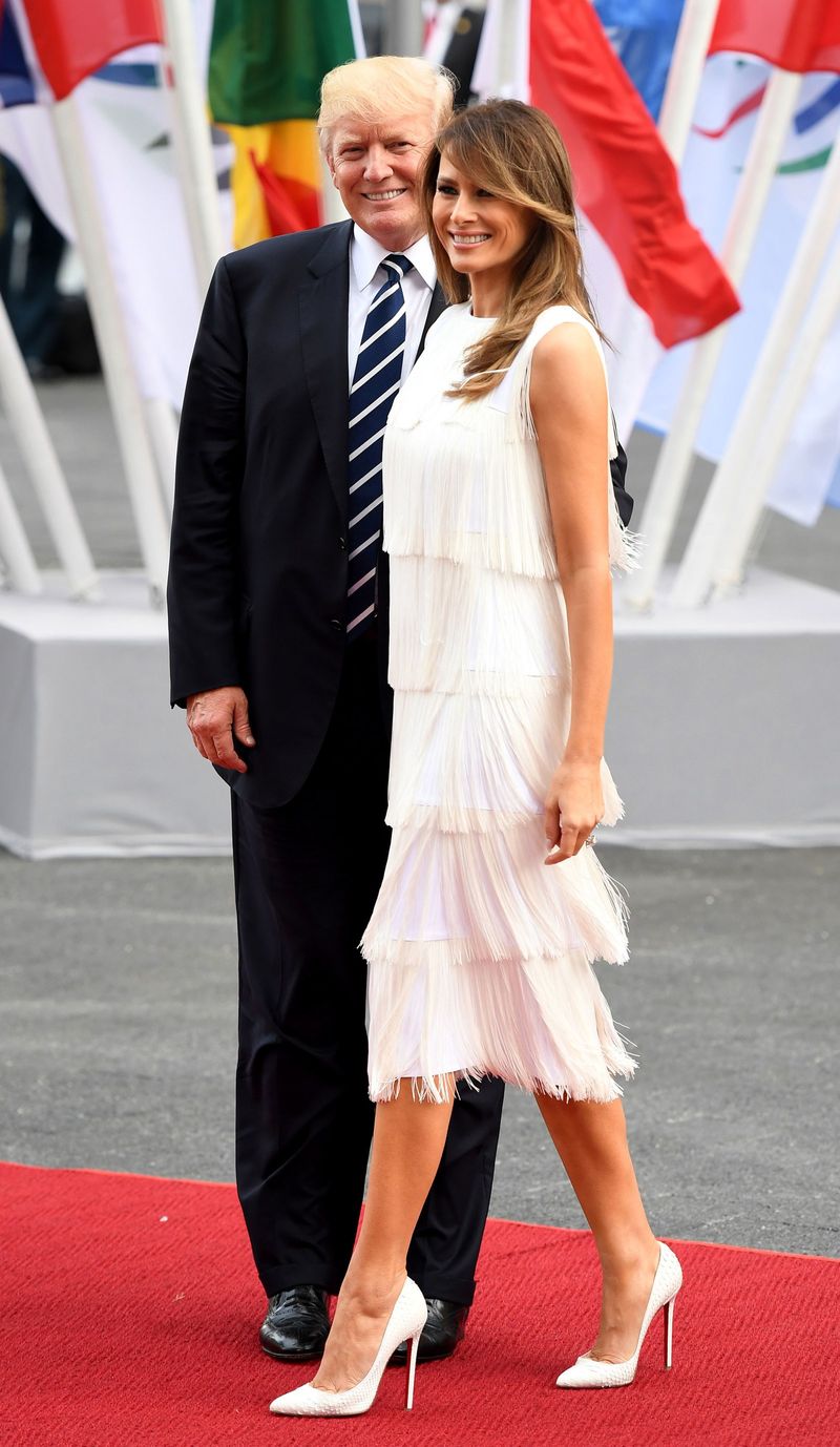 American President Donald Trump With Wife Melania Tour Visit Photos