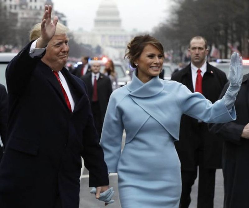 American President Donald Trump With Wife Melania Tour Visit Photos
