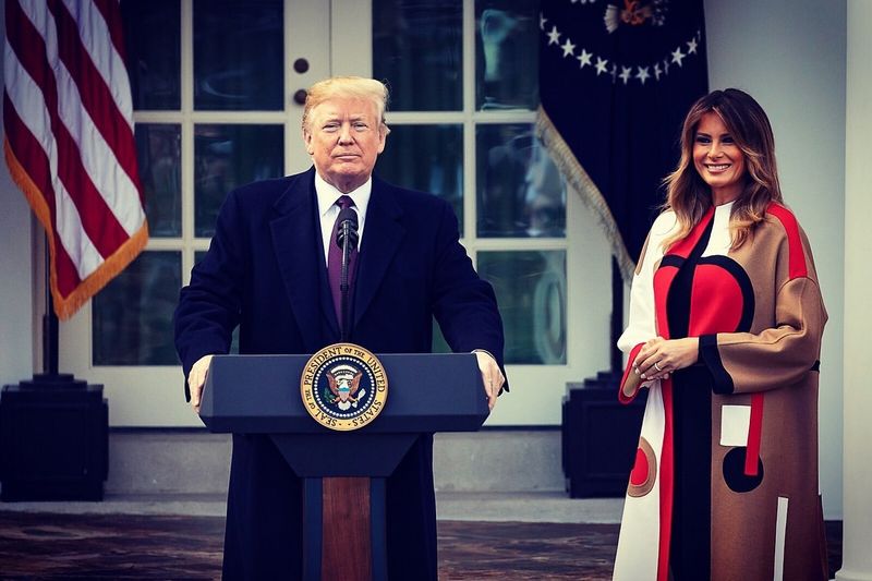 American President Donald Trump With Wife Melania Tour Visit Photos