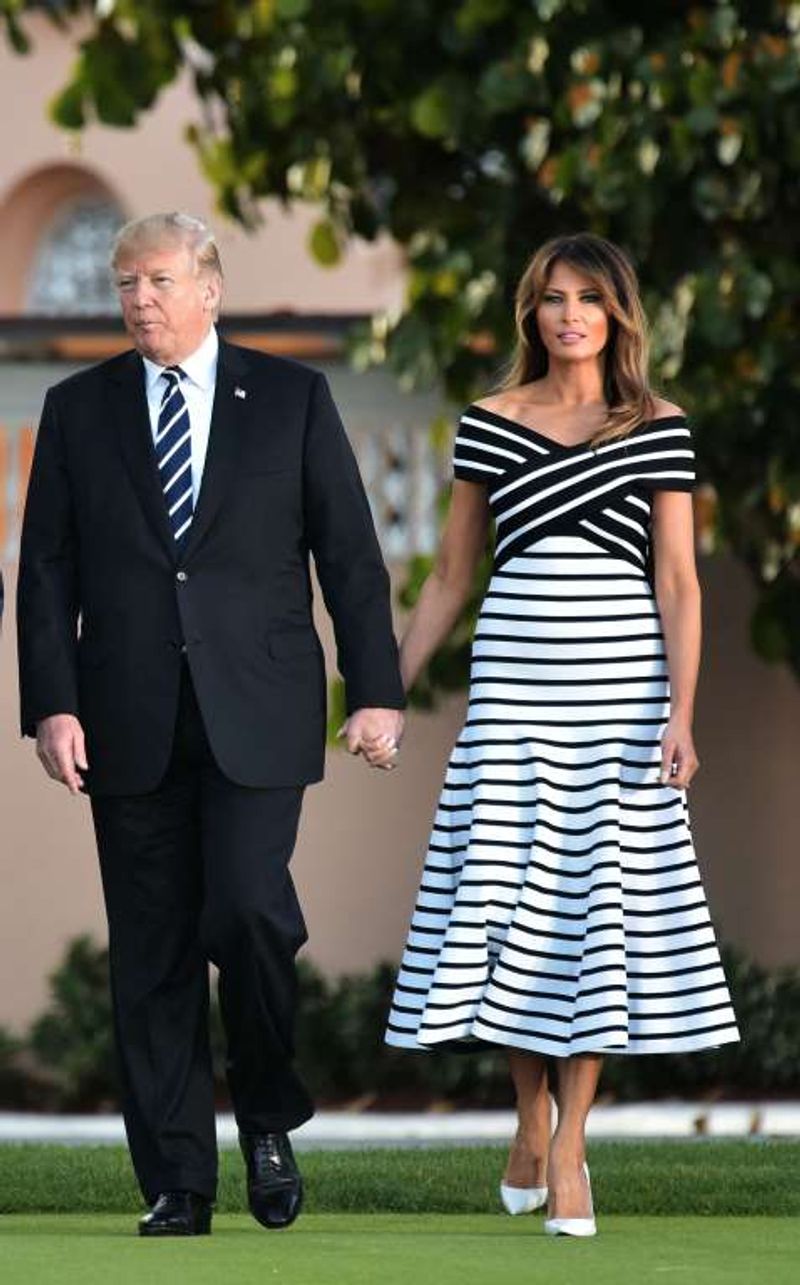 American President Donald Trump With Wife Melania Tour Visit Photos