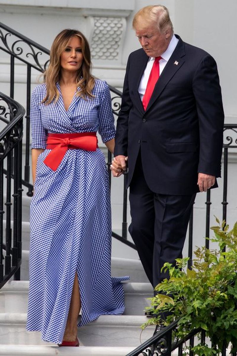 American President Donald Trump With Wife Melania Tour Visit Photos