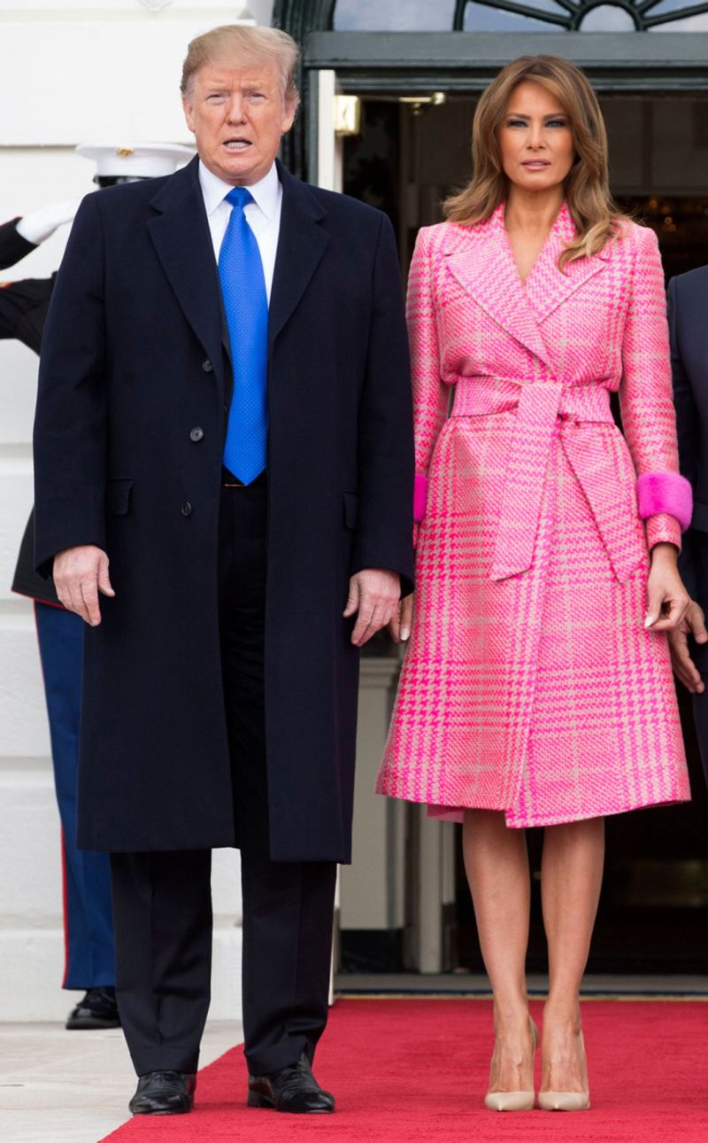 American President Donald Trump With Wife Melania Tour Visit Photos