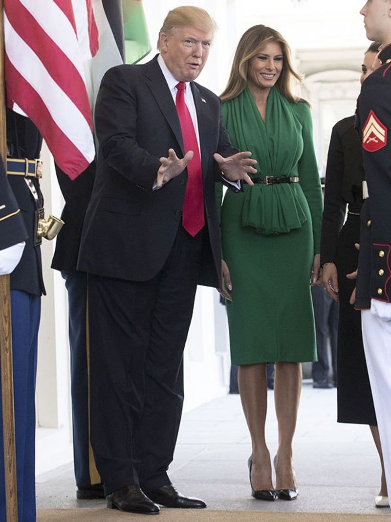 American President Donald Trump With Wife Melania Tour Visit Photos