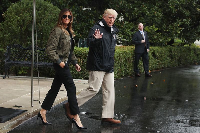 American President Donald Trump With Wife Melania Tour Visit Photos