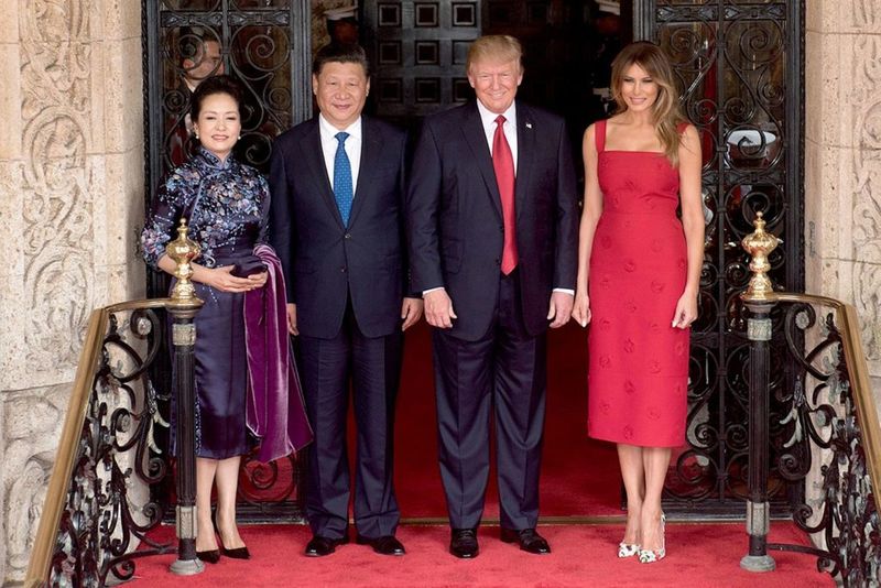 American President Donald Trump With Wife Melania Tour Visit Photos