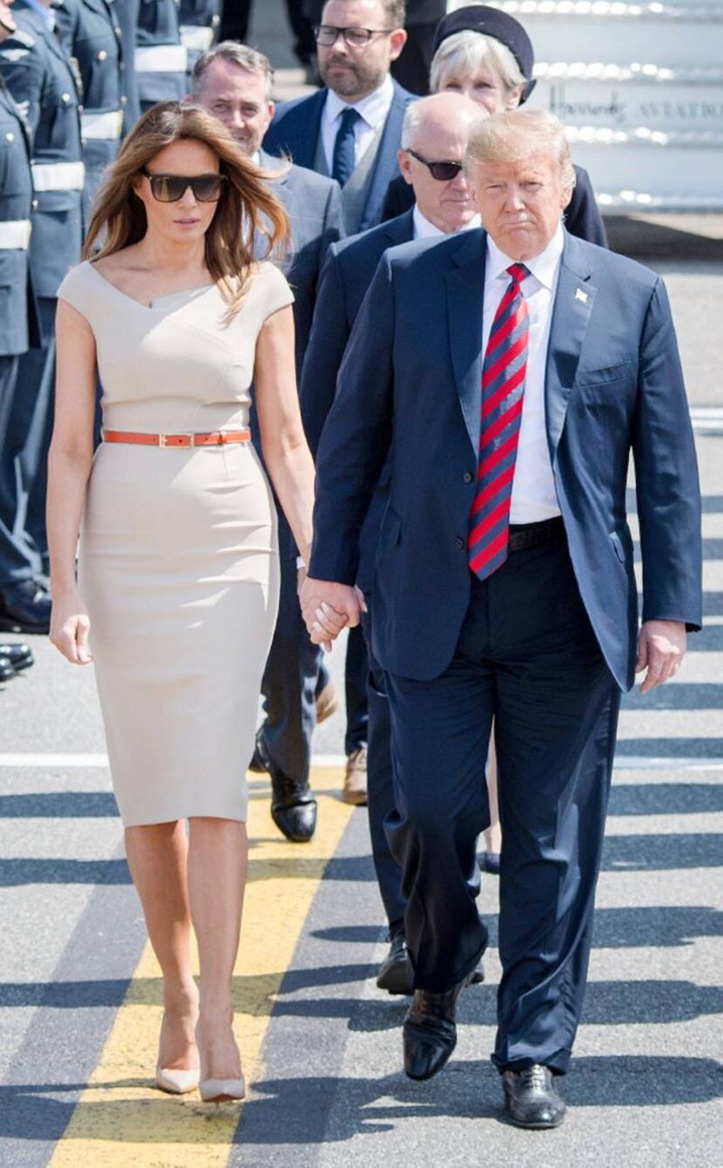 American President Donald Trump With Wife Melania Tour Visit Photos