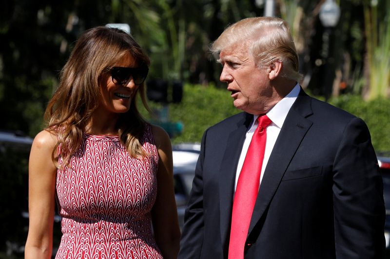 American President Donald Trump With Wife Melania Tour Visit Photos