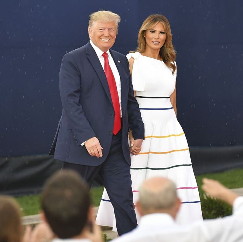 American President Donald Trump With Wife Melania Tour Visit Photos