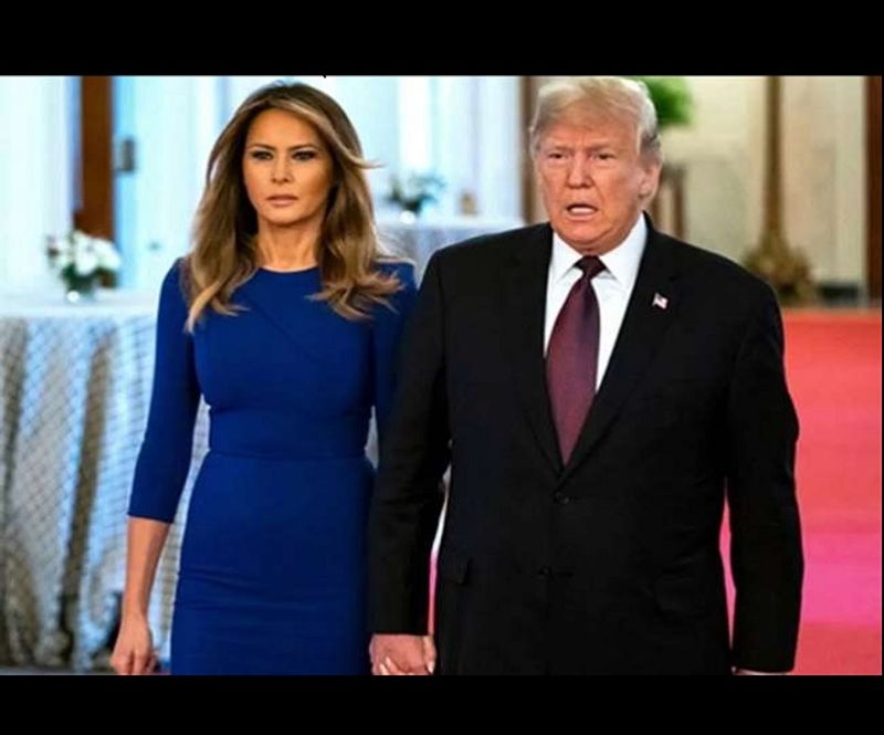 American President Donald Trump With Wife Melania Tour Visit Photos