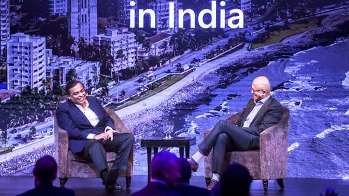 Satya Nadella, Mukesh Ambani talk changing landscapes of digital India Satya Nadella, Mukesh Ambani talk changing landscapes of digital India