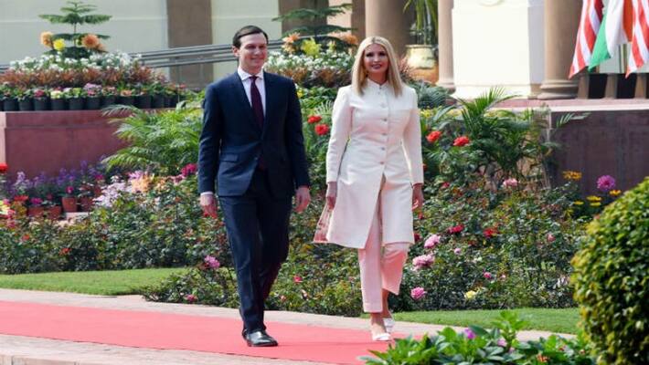 Ivanka Trump wears Anita Dongre sherwani in Murshidabad silk for Day 2 in India Ivanka Trump wears Anita Dongre sherwani in Murshidabad silk for Day 2 in India