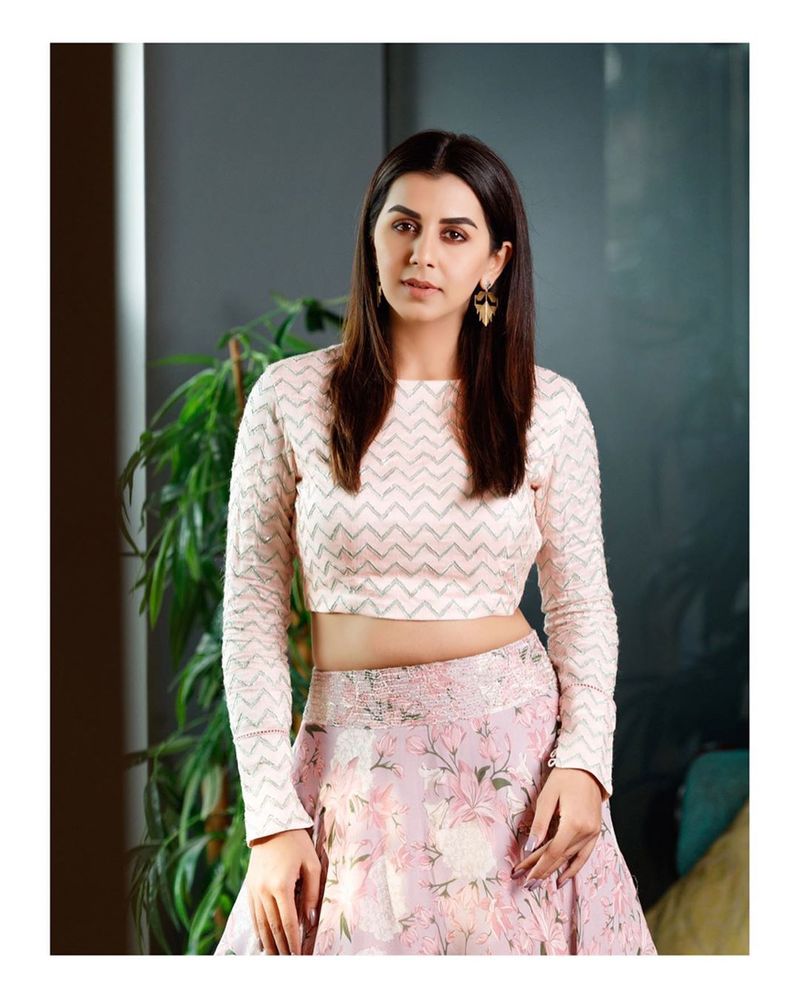 Nikki galrani hot photoshoot in variety dress