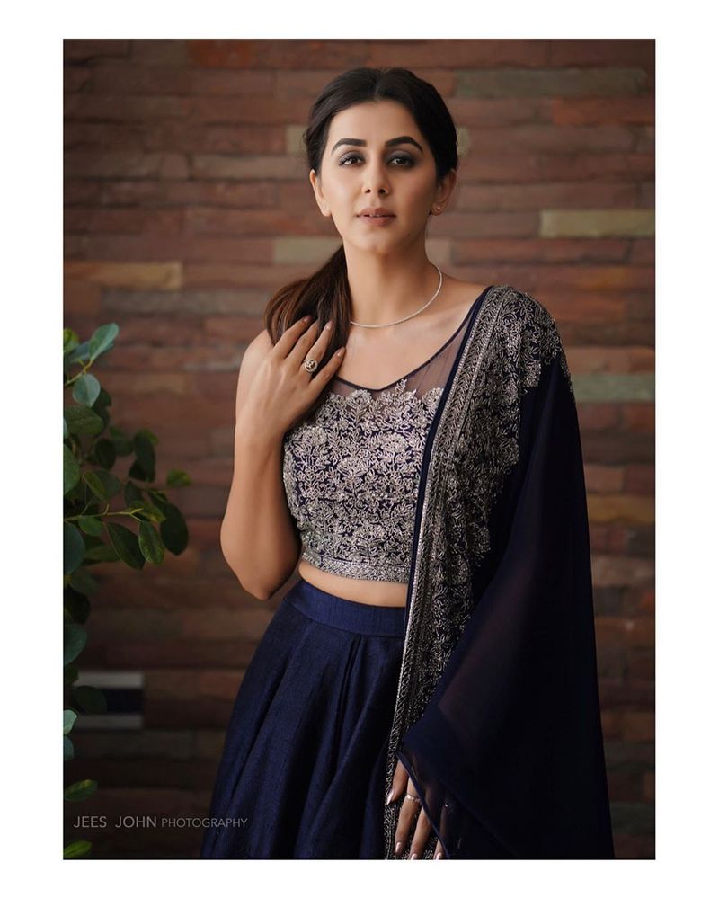 Nikki galrani hot photoshoot in variety dress