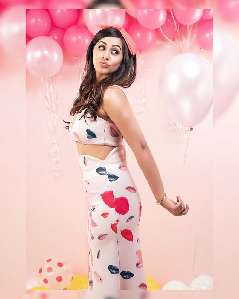 Nikki galrani hot photoshoot in variety dress