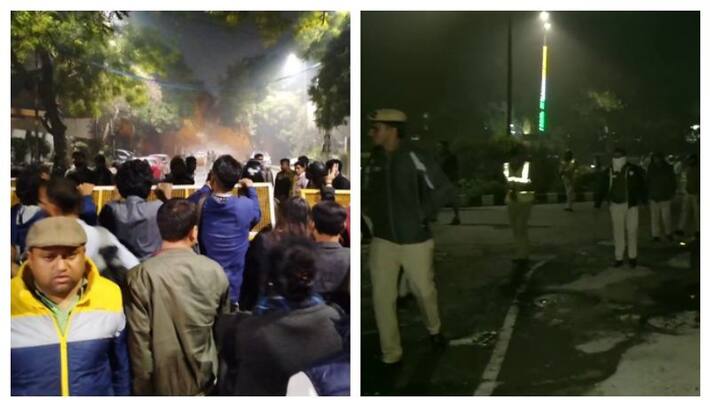 JNU-Jamia Students Protest Near Arvind Kejriwals Home JNU-Jamia Students Protest Near Arvind Kejriwals Home