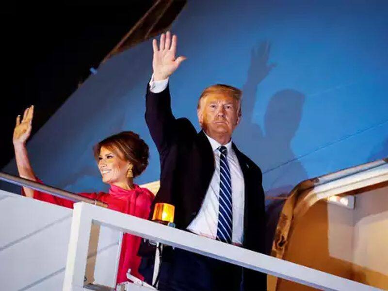 american president trump twit about India tour after reach america