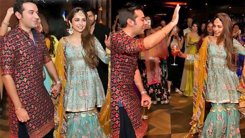 संगीत सेरेमनी में निखिल के साथ जमकर नाचीं सोनाक्षी राज।