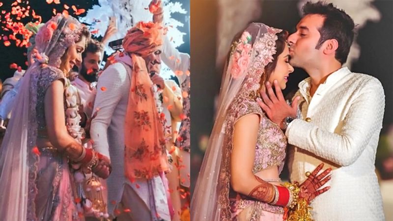 सात फेरों के दौरान सोनाक्षी राज और निखिल मेरानी।